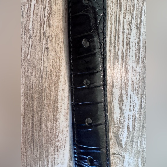 Brighton leather crocodile embossed reversible black brown belt women’s S - Picture 5 of 6